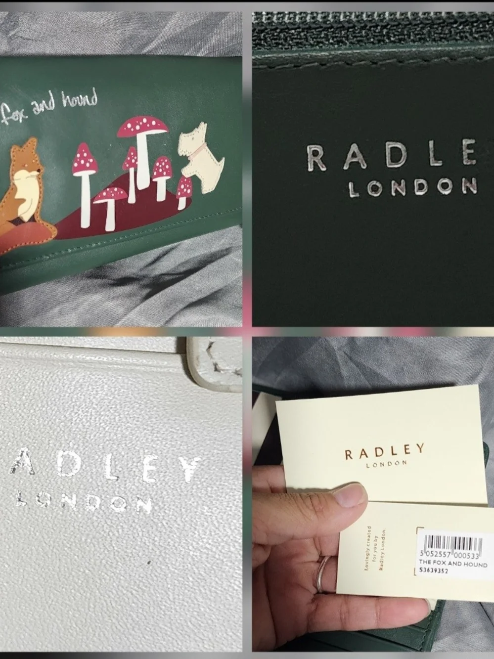 NWT Radley London The Fox And The Hound Dark Green Leather Wallet